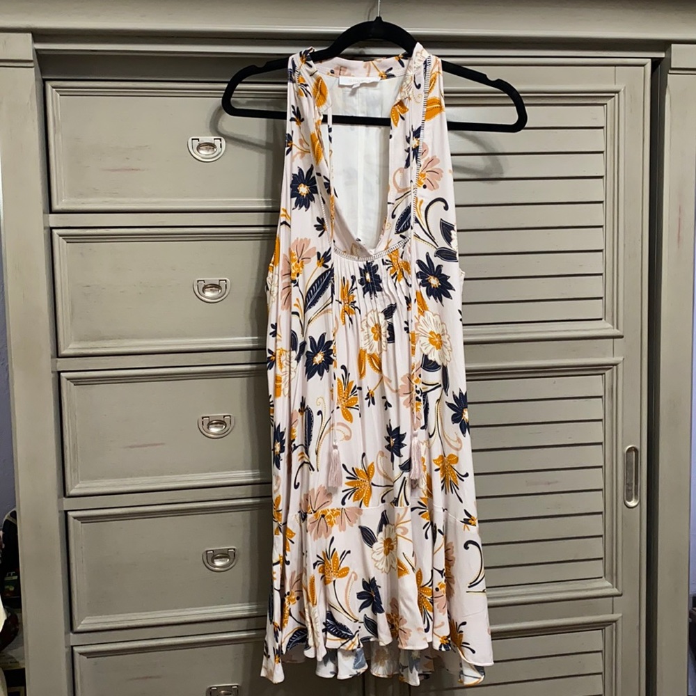 Olivaceous large floral dress